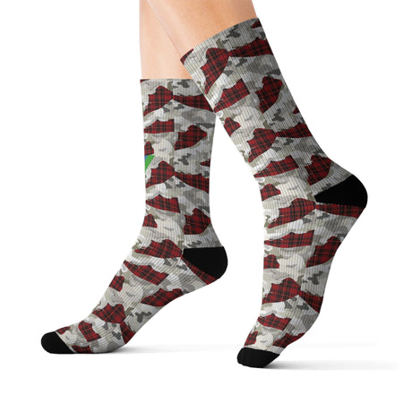 Snow Camouflage With Heritage Plaid - Socks