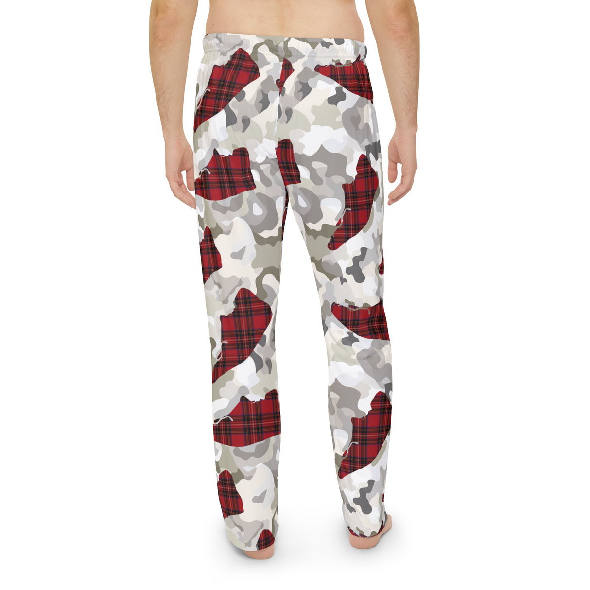 Snow Camouflage With Heritage Plaid - Men's Pajama Pants