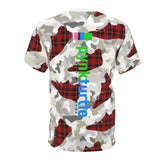 Snow Camouflage With Heritage Plaid - T-Shirt