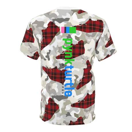 Snow Camouflage With Heritage Plaid - T-Shirt